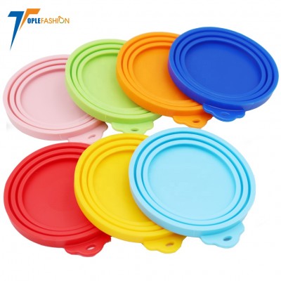 BPA free 1 Fit 3 Standard Size dog cat can covers tops Silicone Can Lids for Pet Food Cans